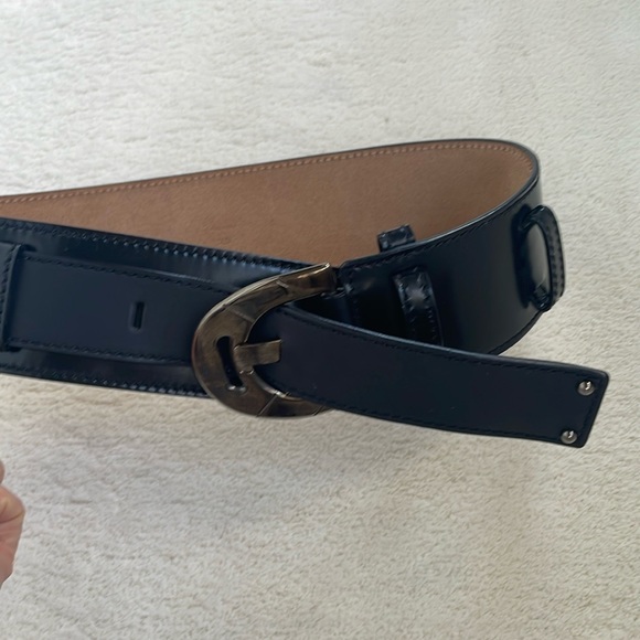 CELINE BLACK LEATHER BELT, XS - Picture 1 of 14
